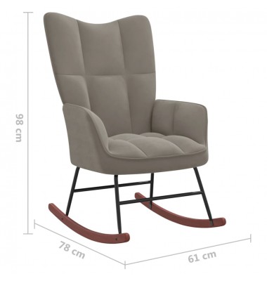  Supama kėdė su pakoja, šviesiai pilkos spalvos, aksomas - Supamos kėdės - 10