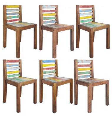  Valgomojo kėdės, 6vnt., perdirbtos medienos masyvas - Valgomojo Kėdės - 1