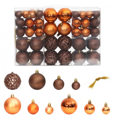  Kalėdiniai žaisliukai, 100vnt., rudos spalvos, 3/4/6cm - Kalėdinės dekoracijos - 1