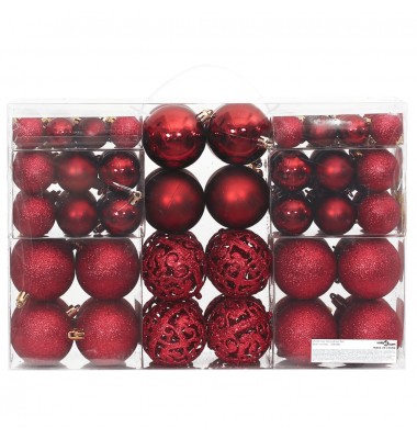  Kalėdiniai žaisliukai, 100vnt., raudonojo vyno spalvos, 3/4/6cm - Kalėdinės dekoracijos - 3