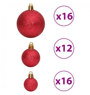  Kalėdiniai žaisliukai, 100vnt., raudonojo vyno spalvos, 3/4/6cm - Kalėdinės dekoracijos - 5