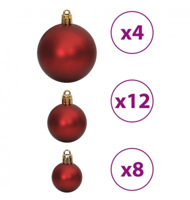  Kalėdiniai žaisliukai, 100vnt., raudonojo vyno spalvos, 3/4/6cm - Kalėdinės dekoracijos - 7