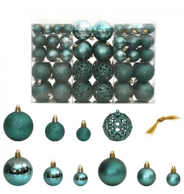  Kalėdiniai žaisliukai, 100vnt., žalios spalvos, 3/4/6cm - Kalėdinės dekoracijos - 1