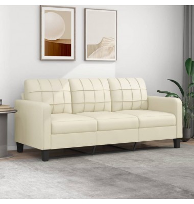  Trivietė sofa, kreminės spalvos, 180cm, dirbtinė oda - Sofos, sofos-lovos - 1