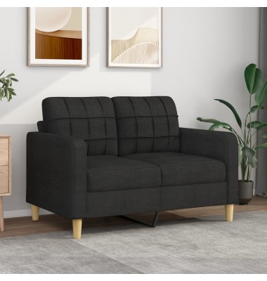  Dvivietė sofa, juodos spalvos, 120cm, audinys - Sofos, sofos-lovos - 1