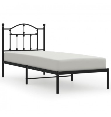  Metalinis lovos rėmas su galvūgaliu, juodos spalvos, 90x200cm - Lovos - 2