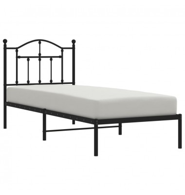  Metalinis lovos rėmas su galvūgaliu, juodos spalvos, 90x200cm - Lovos - 3