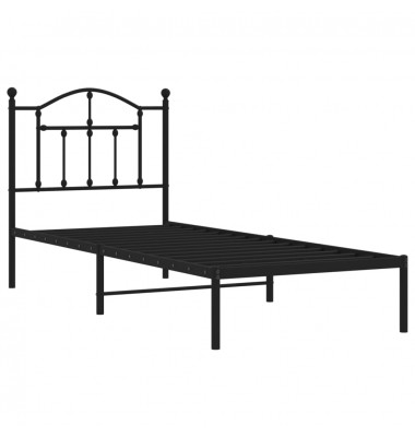  Metalinis lovos rėmas su galvūgaliu, juodos spalvos, 90x200cm - Lovos - 4
