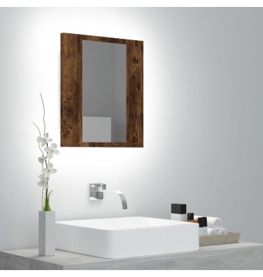  Veidrodinė LED vonios spintelė, ąžuolo, 40x12x45cm, mediena - Vonios spintelės, veidrodžiai - 1