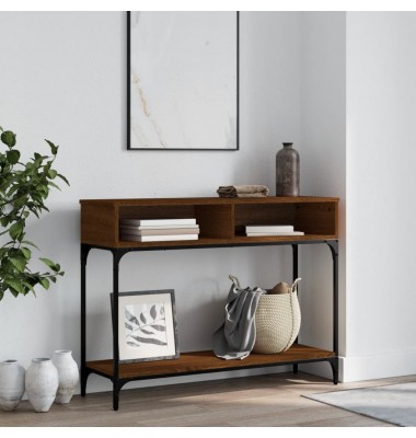  Konsolinis staliukas, rudas ąžuolo, 100x30,5x75cm, mediena - Žurnaliniai staliukai - 1