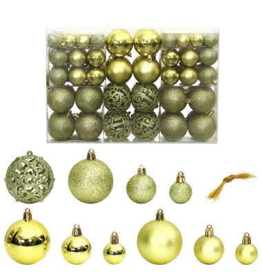  Kalėdiniai žaisliukai, 100vnt., šviesiai žali, 3/4/6cm - Kalėdinės dekoracijos - 1