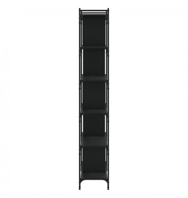  Knygų spinta, 6 aukštų, juoda, 76x32x192cm, apdirbta mediena - Pastatomos lentynos, spintelės - 5