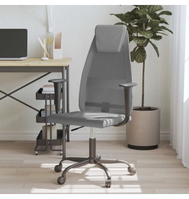  Biuro kėdė, pilkos spalvos, tinklinis audinys ir dirbtinė oda - Biuro kėdės - 1