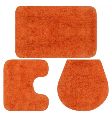  Vonios kilimėlių rinkinys, 3d., oranžinis, audinys - Vonios kilimėliai - 1