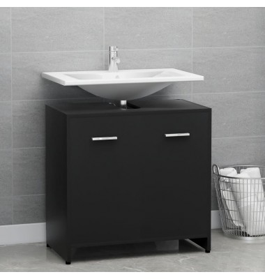 Vonios kambario spintelė, juodos spalvos, 60x33x61cm, MDP - Vonios spintelės, veidrodžiai - 1