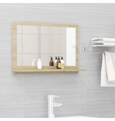  Vonios kambario veidrodis, ąžuolo spalvos, 60x10,5x37cm, MDP - Vonios spintelės, veidrodžiai - 1