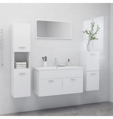  Vonios kambario baldų komplektas, baltos spalvos, MDP - Vonios baldų komplektai - 1
