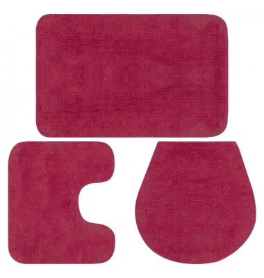  Vonios kilimėlių rinkinys, 3d., fuksijos spalvos, audinys - Vonios kilimėliai - 1