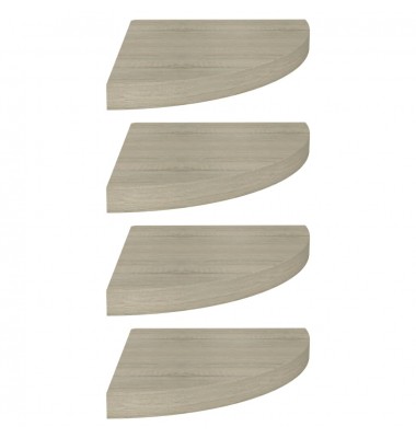  Pakabinamos kampinės lentynos, 4vnt., ąžuolo, 35x35x3,8cm, MDF - Pakabinamos lentynos, spintelės - 2