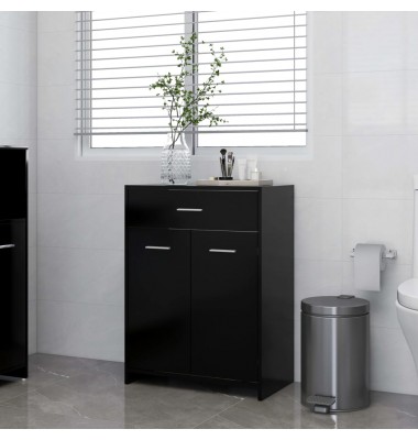  Vonios kambario spintelė, juodos spalvos, 60x33x80cm, MDP - Vonios baldų komplektai - 1