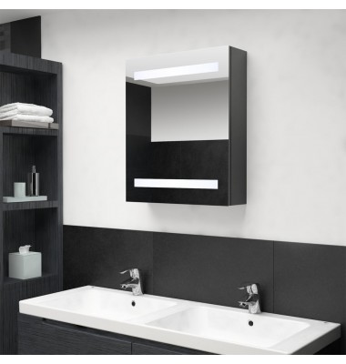  Veidrodinė vonios spintelė su LED apšvietimu, pilka, 50x14x60cm - Vonios spintelės, veidrodžiai - 1