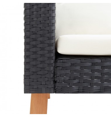  Poilsio komplektas su pagalvėmis, 4 dalių, juodas, poliratanas - Lauko baldų komplektai - 9