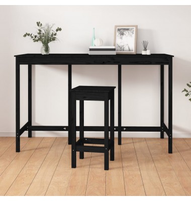  Baro stalas, juodas, 180x80x110cm, pušies medienos masyvas - Stalai - 1