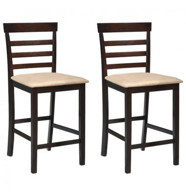  Baro kėdės, 2 vnt., rudos spalvos, audinys  - Baro kėdės - 1