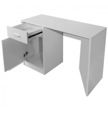  Rašomasis stalas su stalčiumi ir spintele, baltas, 100x40x73 cm - Rašomieji stalai - 4