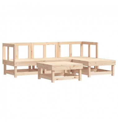  Sodo poilsio komplektas su pagalvėlėmis, 5 dalių, mediena - Lauko baldų komplektai - 3