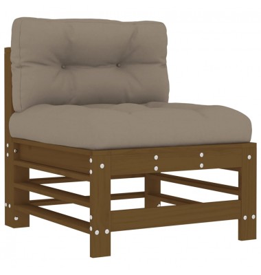  Sodo komplektas su pagalvėlėmis, 3 dalių, medaus rudas, mediena - Lauko baldų komplektai - 4