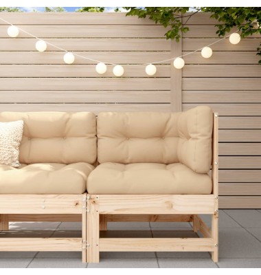  Kampinė sofos dalis su pagalvėlėmis, pušies medienos masyvas - Moduliniai lauko baldai - 1