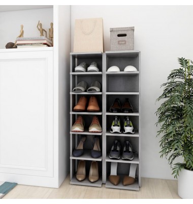  Spintelės batams, 2vnt., betono pilkos spalvos, 27,5x27x102 cm - Spintelės ir lentynos batams - 1