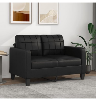  Dvivietė sofa, juodos spalvos, 120cm, dirbtinė oda - Sofos, sofos-lovos - 1