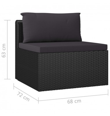  Sodo komplektas su pagalvėlėmis, 9 dalių, juodas, poliratanas - Lauko baldų komplektai - 11
