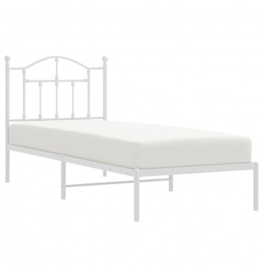  Metalinis lovos rėmas su galvūgaliu, baltos spalvos, 90x200cm - Lovos - 3