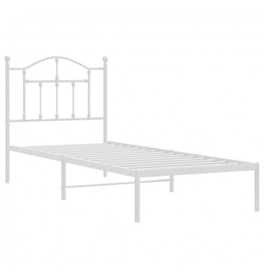  Metalinis lovos rėmas su galvūgaliu, baltos spalvos, 90x200cm - Lovos - 4