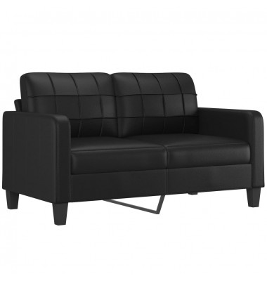  Sofos komplektas su pagalvėlėmis, 2 dalių, juodas, dirbtinė oda - Sofos, sofos-lovos - 4
