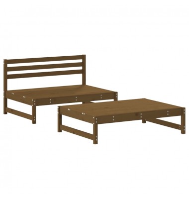  Sodo komplektas su pagalvėlėmis, 2 dalių, medaus rudas, mediena - Lauko baldų komplektai - 3