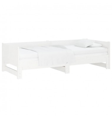  Ištraukiama lova, balta, 2x(80x200)cm, pušies medienos masyvas - Lovos - 3