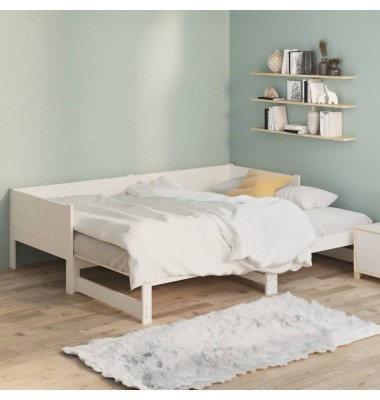  Ištraukiama lova, balta, 2x(80x200)cm, pušies medienos masyvas - Lovos - 5