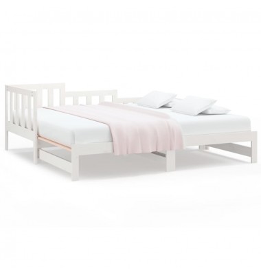  Ištraukiama lova, balta, 2x(90x200)cm, pušies medienos masyvas - Lovos - 2