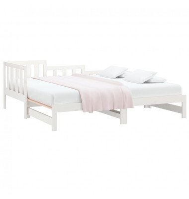  Ištraukiama lova, balta, 2x(90x200)cm, pušies medienos masyvas - Lovos - 3