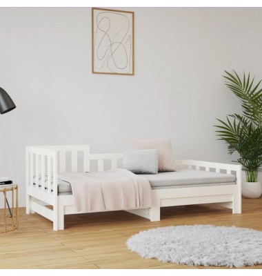  Ištraukiama lova, balta, 2x(90x200)cm, pušies medienos masyvas - Lovos - 4