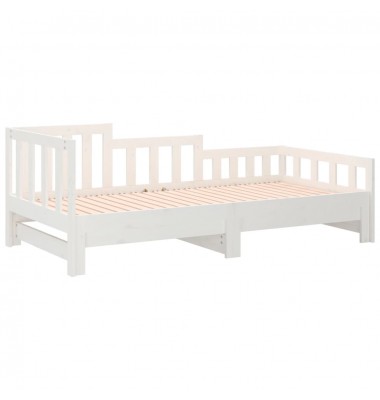  Ištraukiama lova, balta, 2x(90x200)cm, pušies medienos masyvas - Lovos - 8