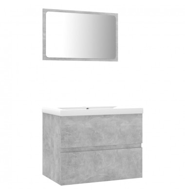  Vonios kambario baldų komplektas, betono pilkos spalvos, MDP - Vonios baldų komplektai - 2