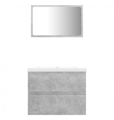  Vonios kambario baldų komplektas, betono pilkos spalvos, MDP - Vonios baldų komplektai - 4