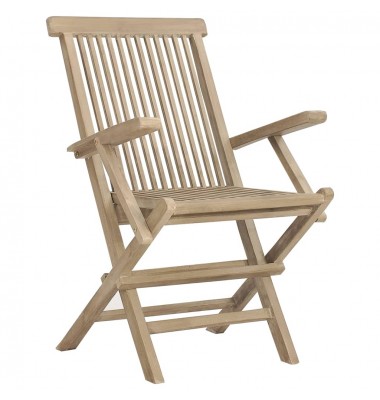  Sulankstomos sodo kėdės, 6vnt., pilkos, 56x61x89cm, tikmedis - Lauko kėdės - 3