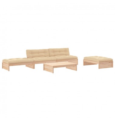  Sodo poilsio komplektas su pagalvėlėmis, 5 dalių, mediena - Lauko baldų komplektai - 2