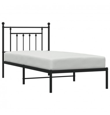  Metalinis lovos rėmas su galvūgaliu, juodos spalvos, 90x200cm   - Lovos - 4